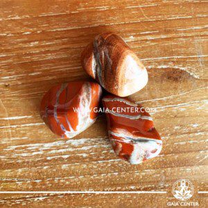 Red and White Jasper tumbled stones, size 30-40mm. Crystals and Gemstone selection at GAIA CENTER | Cyprus.