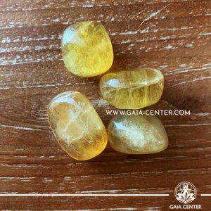 Fluorite Yellow Tumbled Stones, size 20-30mm. Crystals and Gemstone selection at GAIA CENTER | Cyprus.