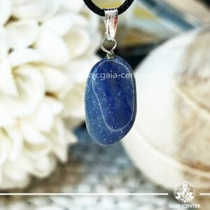 Crystal Pendant - Blue Quartz polished zen design with electroplated bail at GAIA CENTER Crystal Shop CYPRUS. Crystal jewellery and crystal pendants at Gaia Center crystal shop in Cyprus. Order online top quality crystals, Cyprus islandwide delivery: Limassol, Larnaca, Paphos, Nicosia. Europe and Worldwide shipping.