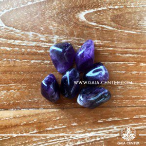 Dark Amethyst Crystals 20-30mm Tumbled stones from South Africa. Crystals and Gemstone selection at GAIA CENTER | Cyprus.