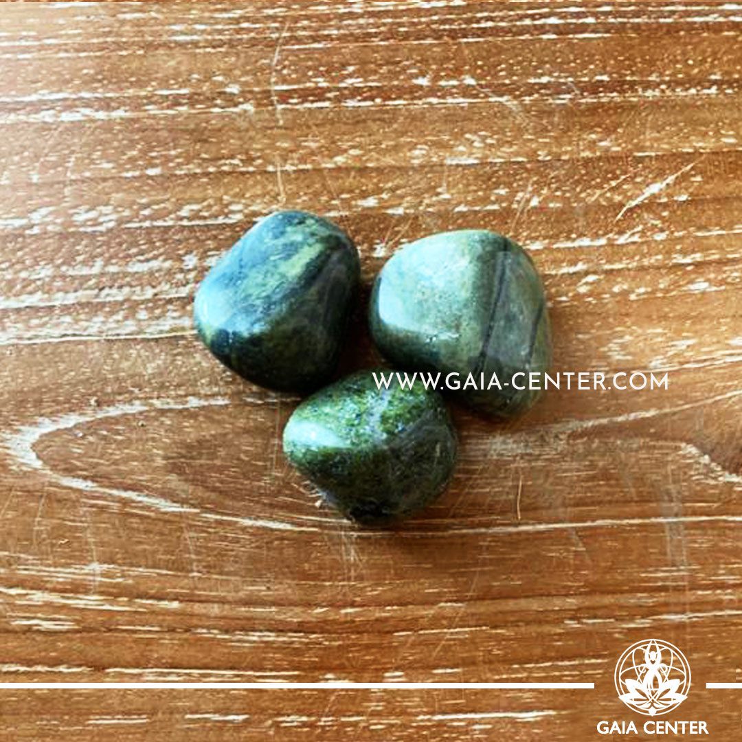 Green Jasper A quality small Tumbled stones from Brazil. Crystals and Gemstone selection at GAIA CENTER | Cyprus.