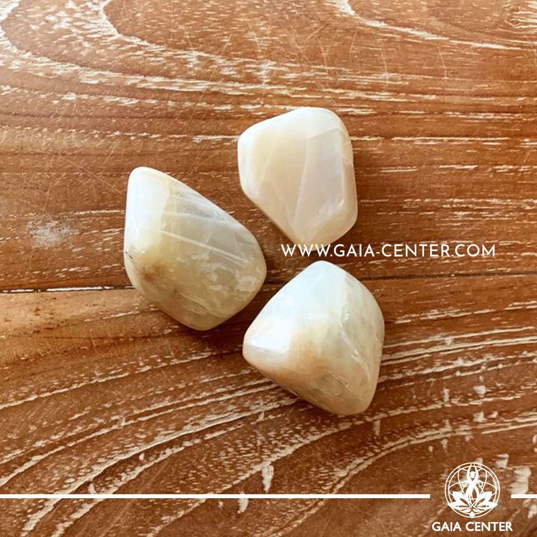 Moonstone 30-40mm Tumbled stones. Crystals and Gemstone selection at GAIA CENTER | Cyprus.