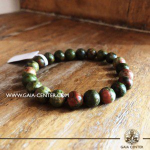 Crystal Bracelet Unakite with Elastic string- made with 8mm gemstone beads. Crystal and Gemstone Jewellery Selection at Gaia Center in Cyprus.