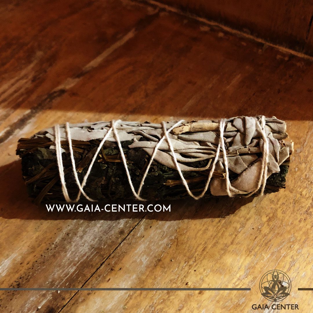 Californian White Sage and Peppermint mix bundles for smudging ceremonies and space clearing at Gaia Center | Cyprus. Order online, Cyprus islandwide delivery: Limassol, Paphos, Larnaca, Nicosia. Europe and worldwide shipping.