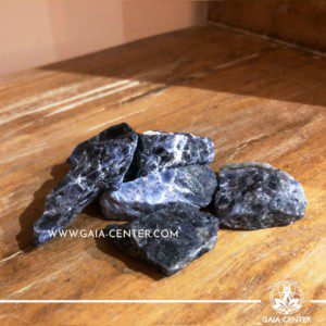 Blue Sodalite rough crystal and gemstone clusters from Brazil. Crystals and Gemstone selection at GAIA CENTER | Cyprus.