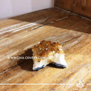 Yellow Citrine crystal druzy unprocessed mineral rough cluster from Brazil. Crystals and Gemstone selection at GAIA CENTER | Cyprus.