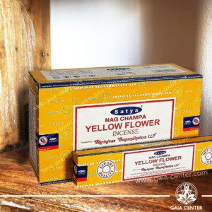 Incense Sticks pack 15g Yellow Flower Aroma Nag Champa by Satya at Gaia Center | Cyprus.