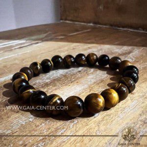 Crystal Bracelet Tigers Eye and elastic string - made with 8mm gemstone beads. Crystal and Gemstone Jewellery Selection at Gaia Center in Cyprus. Order online, Cyprus islandwide delivery: Limassol, Larnaca, Paphos, Nicosia. Europe and Worldwide shipping.