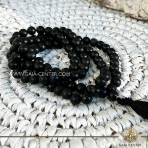 Crystal Mala 108 beads with string Black Agate. Crystal and Gemstone Jewellery Selection at Gaia Center Crystal Shop in Cyprus. Order online, Cyprus islandwide delivery: Limassol, Larnaca, Paphos, Nicosia. Europe and Worldwide shipping.