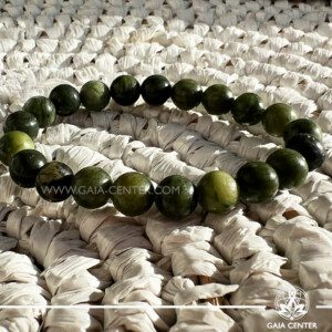Crystal Bracelet Green Jade and elastic string. Crystal and Gemstone Jewellery Selection at Gaia Center Crystal Shop in Cyprus. Order crystals online, Cyprus islandwide delivery: Limassol, Larnaca, Paphos, Nicosia. Europe and Worldwide shipping.