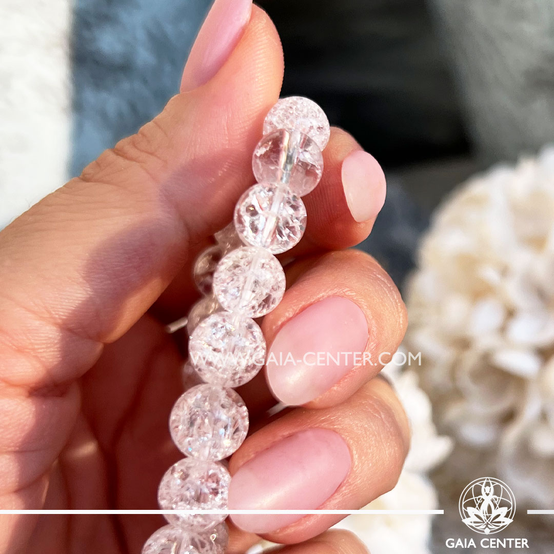 Crystal Bracelet Iris Rock Clear Crystal Quartz and elastic string. Crystal and Gemstone Jewellery Selection at Gaia Center Crystal Shop in Cyprus. Order crystals online, Cyprus islandwide delivery: Limassol, Larnaca, Paphos, Nicosia. Europe and Worldwide shipping.