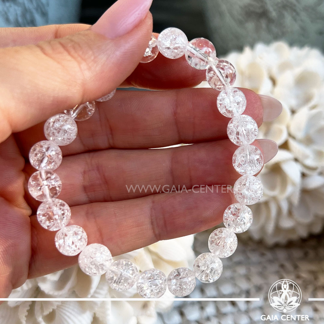 Crystal Bracelet Iris Rock Clear Crystal Quartz and elastic string. Crystal and Gemstone Jewellery Selection at Gaia Center Crystal Shop in Cyprus. Order crystals online, Cyprus islandwide delivery: Limassol, Larnaca, Paphos, Nicosia. Europe and Worldwide shipping.