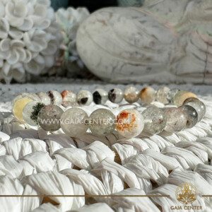 Crystal Bracelet Phantom Quartz, elastic string - made with 8mm gemstone beads. Crystal and Gemstone Jewellery Selection at Gaia Center Crystal Shop in Cyprus. Order crystals online, Cyprus islandwide delivery: Limassol, Larnaca, Paphos, Nicosia. Europe and Worldwide shipping.