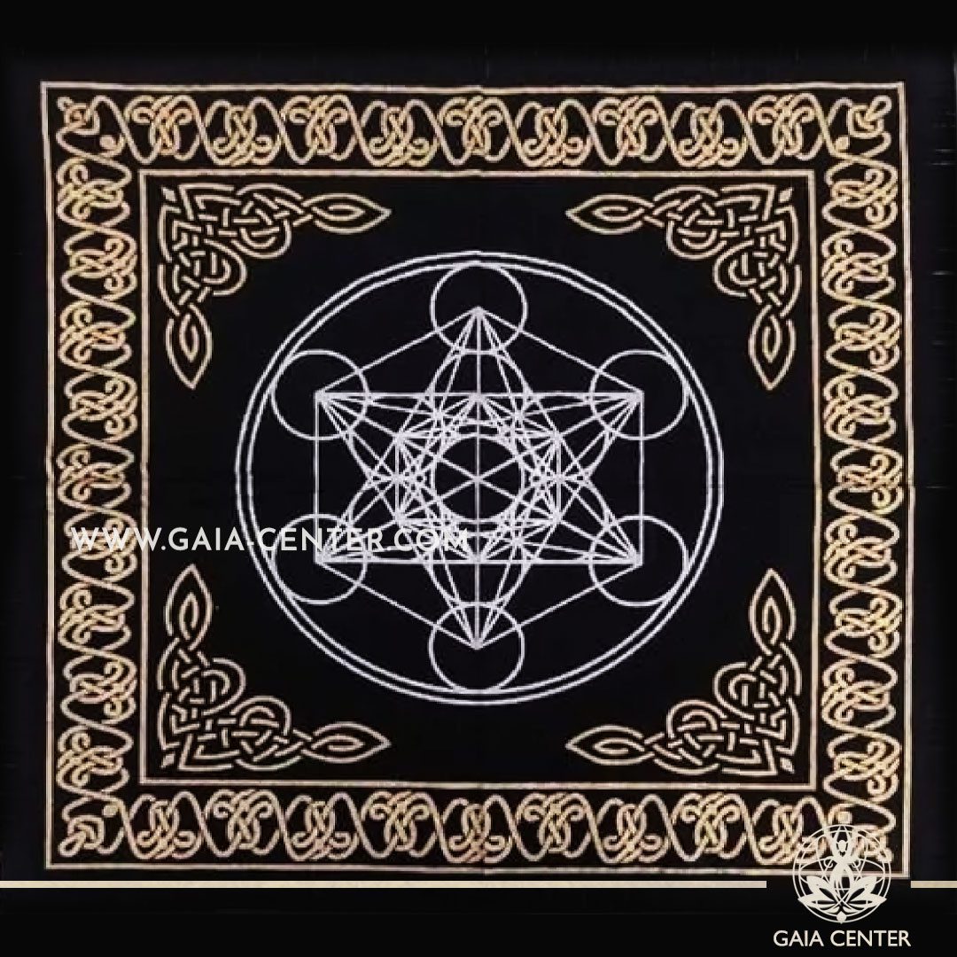 Altar Cloth - Sacred Geometry style 60x60cm is perfect for Tarot, Oracle cards, Intuitive Reading, Crystal and Rune placement. Tarot | Oracle | Angel Cards selection and Altar Accessories at Gaia Center | Cyprus. Order online. Cyprus islandwide delivery: Limassol, Paphos, Larnaca, Nicosia Europe and Worldwide shipping.