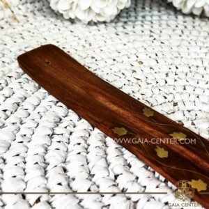 Incense Holder or Ash Catcher - wooden ski Floral design. Holds one aroma incense stick. Incense burners selection at Gaia Center Crystal Incense Shop in Cyprus. Order online, Cyprus islandwide delivery: Limassol, Larnaca, Nicosia, Paphos. Europe and worldwide shipping.