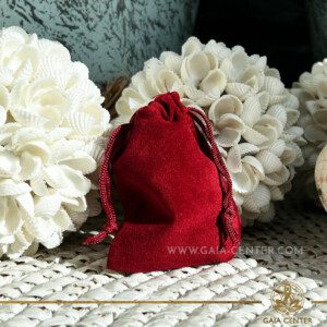 Velvet gift bag Red color. Gift bag made from polyester velvet, with string to close. Shop online at Gaia Center Crystal Shop in Cyprus, Cyprus islandwide delivery: Limassol, Nicosia, Larnaca, Paphos.