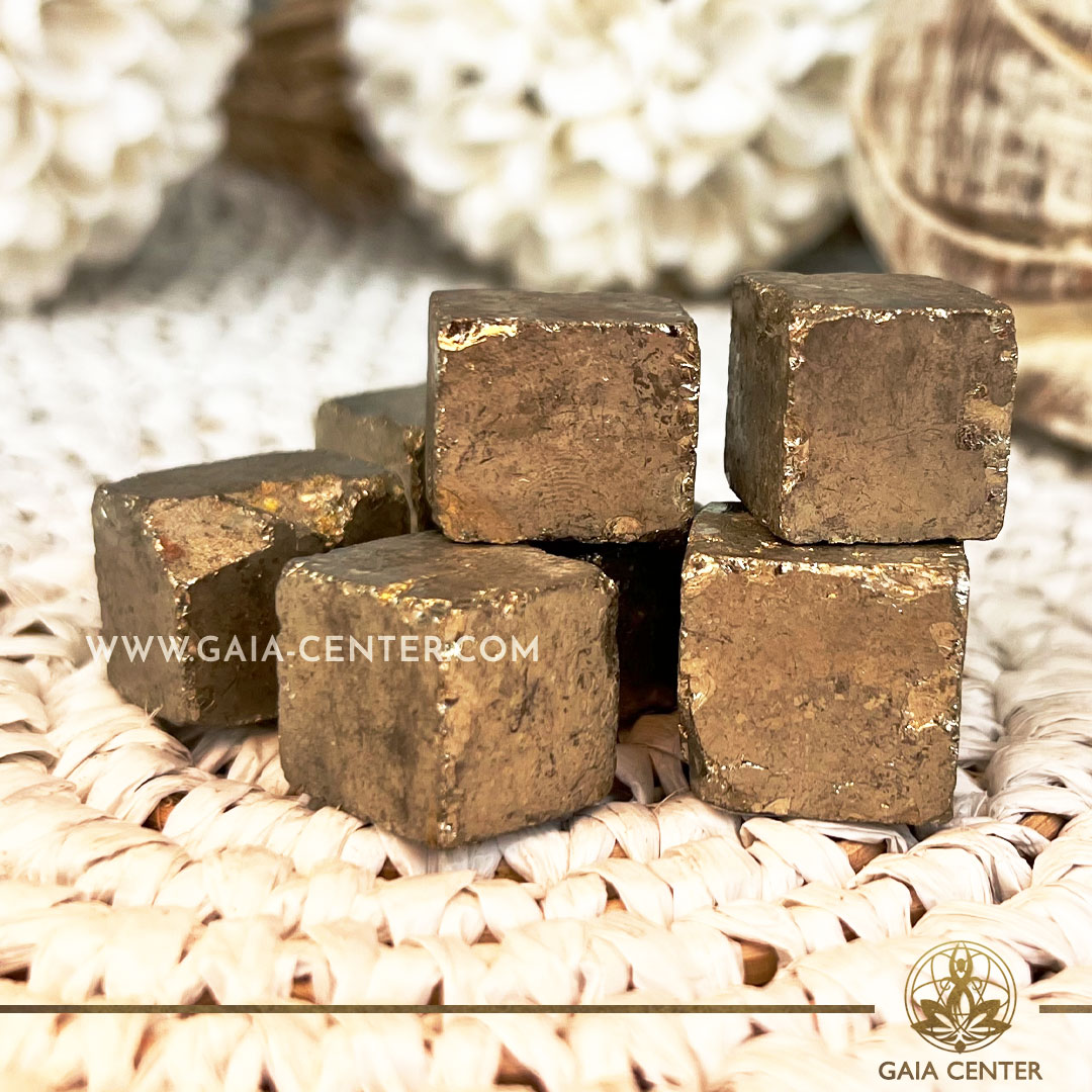 Pyrite crystal cubes polished and rough from Peru at GAIA CENTER Crystal Shop CYPRUS. Crystal jewellery and crystal pendants at Gaia Center crystal shop in Cyprus. Order online top quality crystals, Cyprus islandwide delivery: Limassol, Larnaca, Paphos, Nicosia. Europe and Worldwide shipping.
