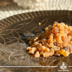 Aroma Incense Resin - Olibanum or Frankincense for smudging and space clearing ceremonies. One pack contains approx. 20-25 grams pack of resin. Selection of incense burners, aroma resins and smudge sticks for ceremonies and rituals at GAIA CENTER Crystals Incense shop in Cyprus.