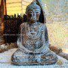 Buddha Statue made from teak wood and hand carved by Balinese artisans. Natural wooden design with white wash elements. Decore and spiritual items at Gaia Center in Cyprus. Shop online at https://gaia-center.com. Cyprus island delivery: Limassol, Nicosia, Paphos, Larnaca. Europe and Worldwide shipping.