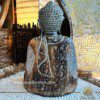 Buddha Statue made from teak wood and hand carved by Balinese artisans. Natural wooden design with white wash elements. Decore and spiritual items at Gaia Center in Cyprus. Shop online at https://gaia-center.com. Cyprus island delivery: Limassol, Nicosia, Paphos, Larnaca. Europe and Worldwide shipping.