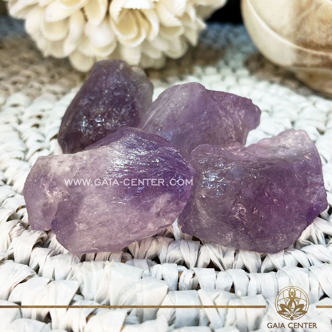 Amethyst Quartz Crystal Rough Cluster 50-69g size from Brazil. Crystals and Gemstone selection at GAIA CENTER Crystal Shop in Cyprus. Order crystals online, Cyprus islandwide delivery: Limassol, Larnaca, Paphos, Nicosia. Europe and Worldwide shipping.