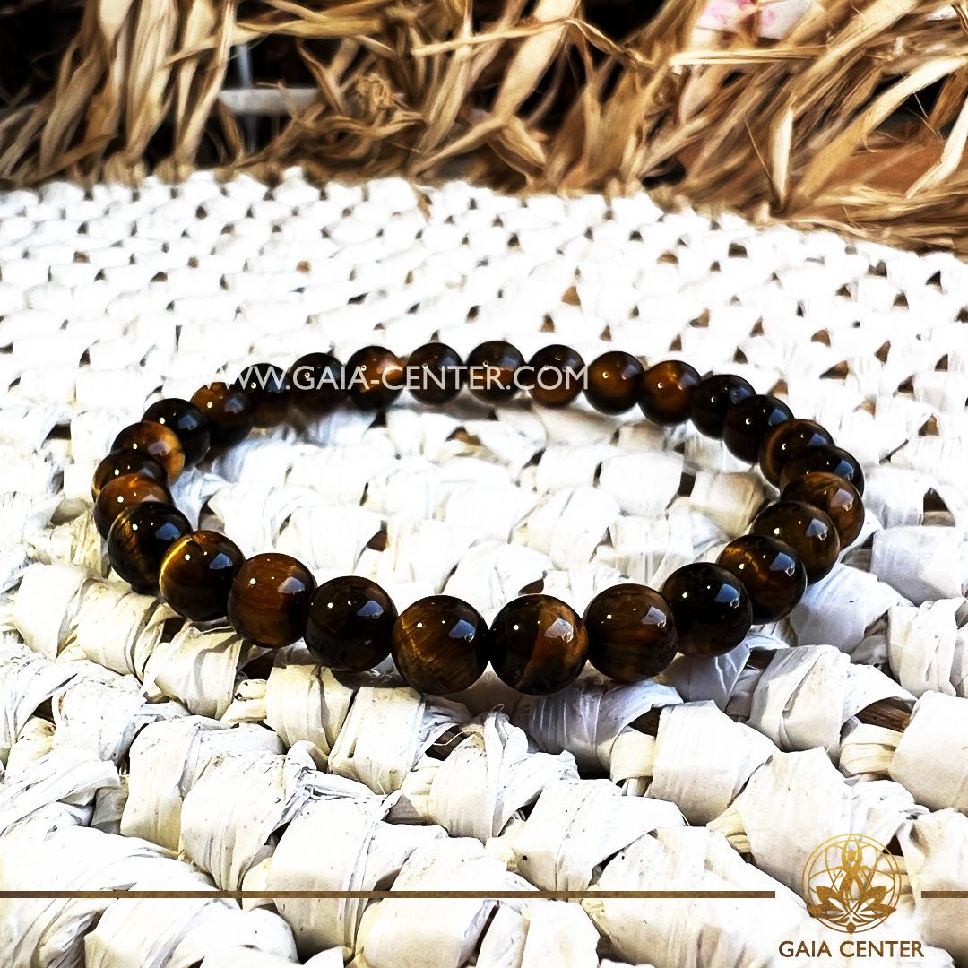 Crystal Bracelet Tigers Eye with Elastic string- made with 6mm gemstone beads. Crystal and Gemstone Jewellery Selection at Gaia Center in Cyprus. Order online, Cyprus islandwide delivery: Limassol, Larnaca, Paphos, Nicosia. Europe and Worldwide shipping.