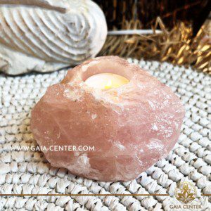 Crystal Candle Holder - Rose Quartz T-Light. Crystal and Gemstone selection at Gaia Center | Cyprus. Shop online at https://gaia-center.com. Cyprus island delivery: Limassol, Nicosia, Paphos, Larnaca. Europe and Worldwide shipping.