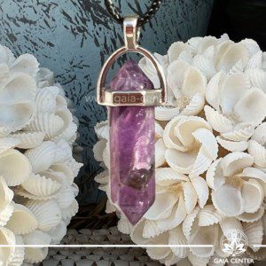 Crystal Pendant - Amethyst Quartz crystal Bullet design at GAIA CENTER Crystal Shop CYPRUS. Crystal jewellery and crystal pendants at Gaia Center crystal shop in Cyprus. Order online top quality crystals, Cyprus islandwide delivery: Limassol, Larnaca, Paphos, Nicosia. Europe and Worldwide shipping.