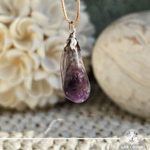Crystal Pendant - Amethyst Quartz crystal floral design at GAIA CENTER Crystal Shop CYPRUS. Crystal jewellery and crystal pendants at Gaia Center crystal shop in Cyprus. Order online top quality crystals, Cyprus islandwide delivery: Limassol, Larnaca, Paphos, Nicosia. Europe and Worldwide shipping.