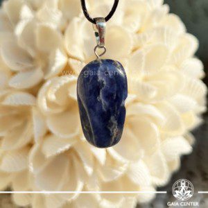 Crystal Pendant - Blue Sodalite with electroplated bail crystal zen design at GAIA CENTER Crystal Shop CYPRUS. Crystal jewellery and crystal pendants at Gaia Center crystal shop in Cyprus. Order online top quality crystals, Cyprus islandwide delivery: Limassol, Larnaca, Paphos, Nicosia. Europe and Worldwide shipping.