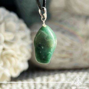 Crystal Pendant - Green Jadeite with electroplated bail crystal zen design at GAIA CENTER Crystal Shop CYPRUS. Crystal jewellery and crystal pendants at Gaia Center crystal shop in Cyprus. Order online top quality crystals, Cyprus islandwide delivery: Limassol, Larnaca, Paphos, Nicosia. Europe and Worldwide shipping.