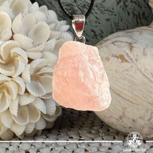 Crystal Pendant - Pink Rose Quartz crystal rough design at GAIA CENTER Crystal Shop CYPRUS. Crystal jewellery and crystal pendants at Gaia Center crystal shop in Cyprus. Order online top quality crystals, Cyprus islandwide delivery: Limassol, Larnaca, Paphos, Nicosia. Europe and Worldwide shipping.