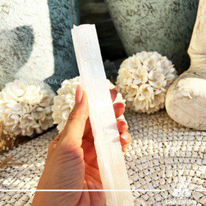 Crystal Bar - White Selenite Stick Rough mineral. Crystal and Gemstone selection at Gaia Center | Cyprus. Shop online at https://gaia-center.com. Cyprus island delivery: Limassol, Nicosia, Paphos, Larnaca. Europe and Worldwide shipping.