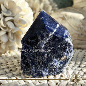 Crystal Sodalite Cut Base Polished Point from Brazil. Crystal points, towers and obelisks selection at GAIA CENTER Crystal Shop in CYPRUS. Order online, Cyprus islandwide delivery: Limassol, Larnaca, Paphos, Nicosia. Europe and Worldwide shipping.