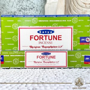 Aroma Incense Sticks Fortune fragrance by Satya brand. 15grams incense pack. Selection of natural incense sticks at GAIA CENTER | Crystals and Incense aroma shop in Cyprus. Order incense sticks and aroma burners online, Cyprus islandwide delivery: Nicosia, Paphos, Limassol, Larnaca