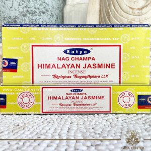 Aroma Incense Sticks Himalayan Jasmine Nah Champa fragrance by Satya brand. 15grams incense pack. Selection of natural incense sticks at GAIA CENTER | Crystals and Incense aroma shop in Cyprus. Order incense sticks and aroma burners online, Cyprus islandwide delivery: Nicosia, Paphos, Limassol, Larnaca