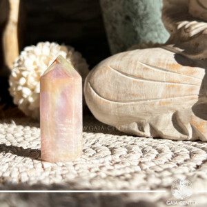 Rose Aura Quartz Crystal Polished Point at Gaia Center Crystal shop in Cyprus. Crystal points, towers and obelisks selection at Gaia Center Crystal Shop in Cyprus. Buy and Order crystals online, Cyprus islandwide delivery: Limassol, Larnaca, Paphos, Nicosia.