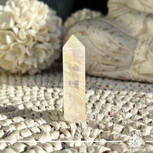 Rose Aura Quartz Crystal Obelisk polished point tower. Crystal points, towers and obelisks selection at Gaia Center in Cyprus. Order online, Cyprus islandwide delivery: Limassol, Larnaca, Paphos, Nicosia. Europe and Worldwide shipping.