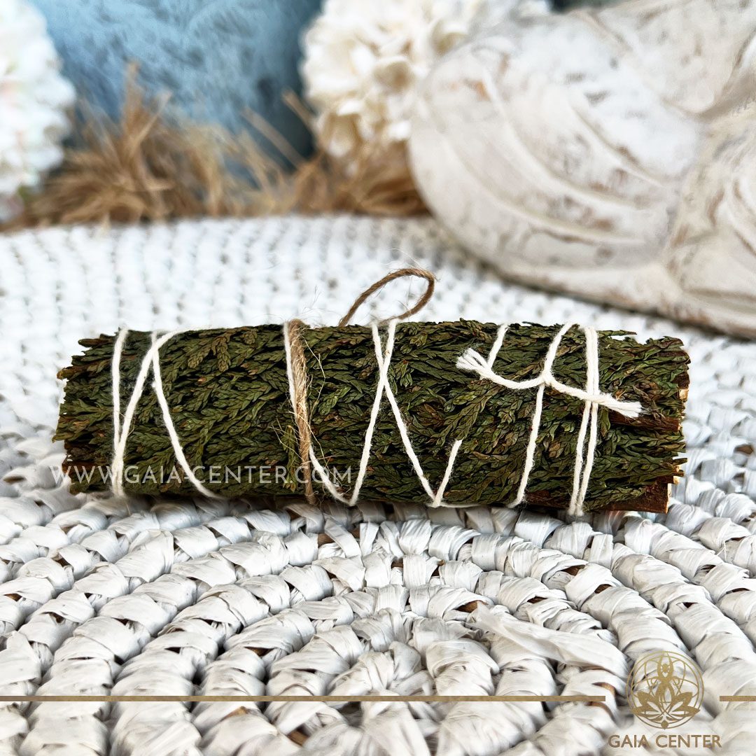 Cedar herbal smudge stick bundles for smudging ceremonies and space clearing at Gaia Center | Crystals and Incense shop in Cyprus. Order online, Cyprus islandwide delivery: Limassol, Paphos, Larnaca, Nicosia. Europe and worldwide shipping.
