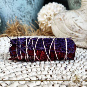 Californian White Sage and Dragon's Blood Protection smudge stick bundles for smudging ceremonies and space clearing at Gaia Center | Crystals and Incense shop in Cyprus. Order online, Cyprus islandwide delivery: Limassol, Paphos, Larnaca, Nicosia. Europe and worldwide shipping.