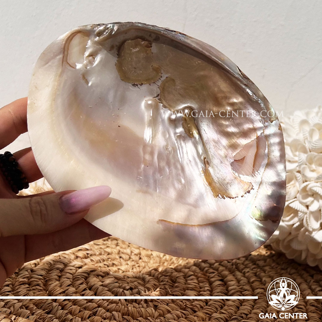 Shell Mother of Pearl for Smudging – Natural Cleansing Tool at GAIA CENTER Crystal Shop in Cyprus. Bring a touch of the ocean’s beauty and calm energy into your spiritual rituals with our Mother of Pearl Shell, traditionally used as a smudging bowl for burning sage, palo santo, and other sacred herbs. Symbolism & Meaning Mother of Pearl is known for its gentle, protective energy. Represents purity, inner calm, and emotional balance. Shells have long been used in cleansing rituals to honor water energy, one of the four sacred elements (earth, air, fire, water). Gaia Center crystal shop in Cyprus. Order online, Cyprus islandwide delivery: Limassol, Larnaca, Paphos, Nicosia. Europe and Worldwide shipping.