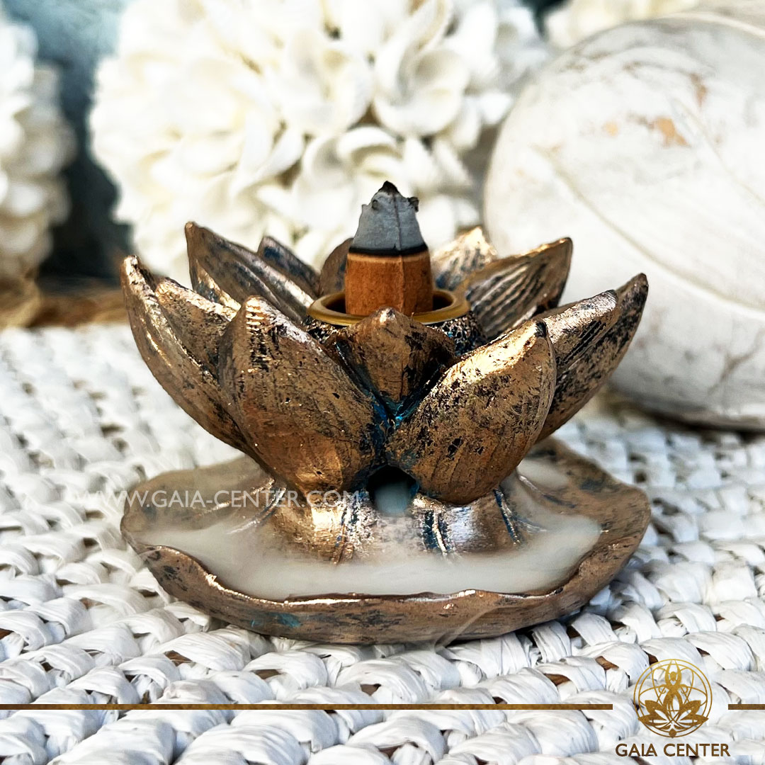 Backflow Incense Burner fountain Lotus Flower. Backflow incense burners an Backflow dhoop cones selection at Gaia Center | Incense Aroma shop in Cyprus.