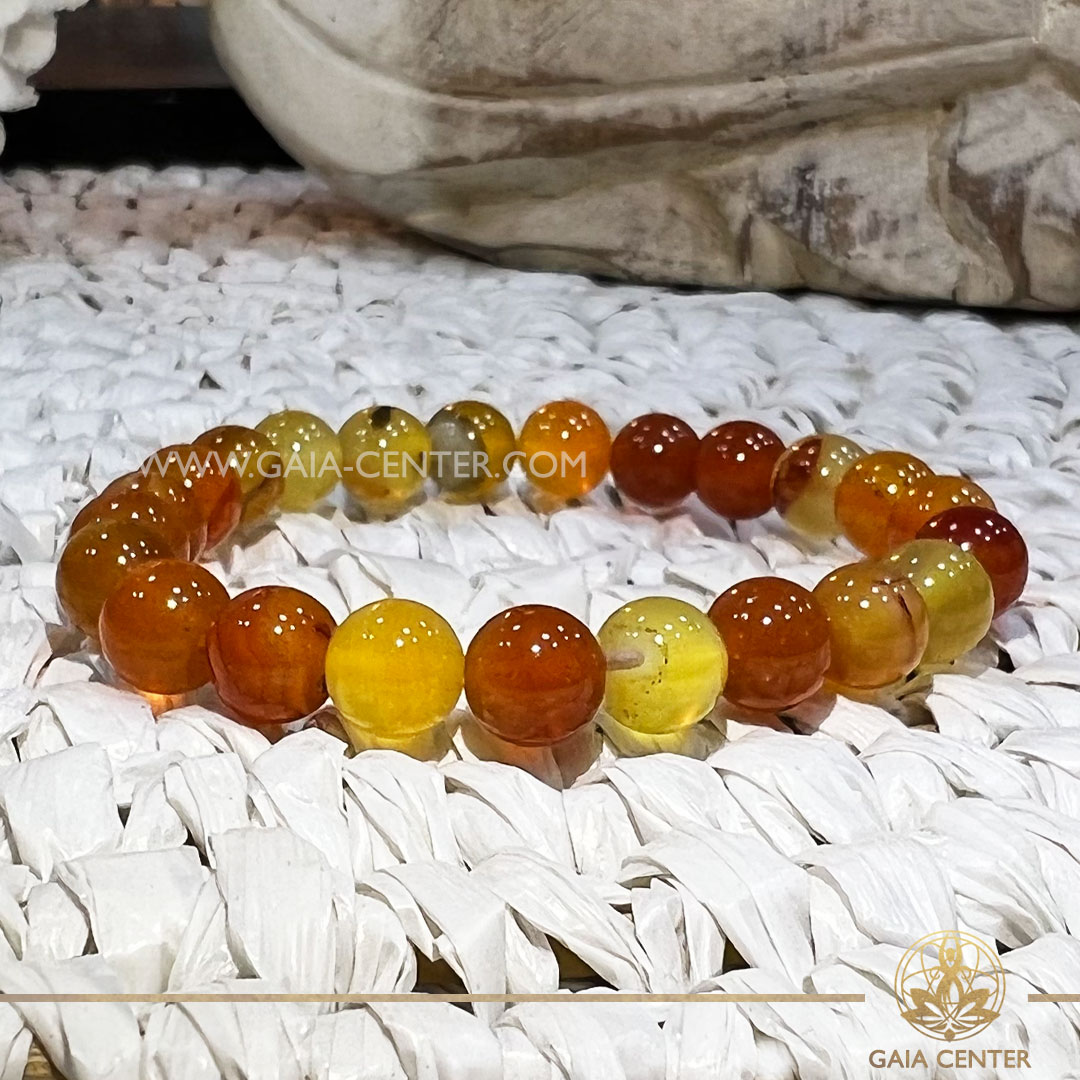 Crystal Bracelet Carnelian with Elastic string- made with 9mm gemstone beads. Crystal and Gemstone Jewellery Selection at Gaia Center in Cyprus. Order online, Cyprus islandwide delivery: Limassol, Larnaca, Paphos, Nicosia. Europe and Worldwide shipping.