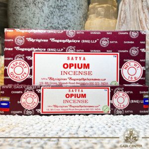 Aroma Incense Sticks Opim fragrance by Satya brand. 15grams incense pack. The captivating aroma of Opium Aromatic Sticks by Satya Products. Crafted with precision and care, these incense sticks offer a sensory experience like no other. Whether you're seeking relaxation, meditation, or simply enhancing the ambiance of your space, Opium Incense Sticks provide a delightful olfactory journey that transcends the ordinary. Selection of natural incense sticks at GAIA CENTER | Crystals and Incense aroma shop in Cyprus. Order incense sticks and aroma burners online, Cyprus islandwide delivery: Nicosia, Paphos, Limassol, Larnaca