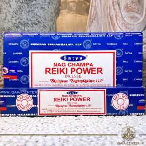 Aroma Incense Sticks Reiki Power Nag Champa fragrance by Satya brand. 15grams incense pack. Selection of natural incense sticks at GAIA CENTER | Crystals and Incense aroma shop in Cyprus. Order incense sticks and aroma burners online, Cyprus islandwide delivery: Nicosia, Paphos, Limassol, Larnaca