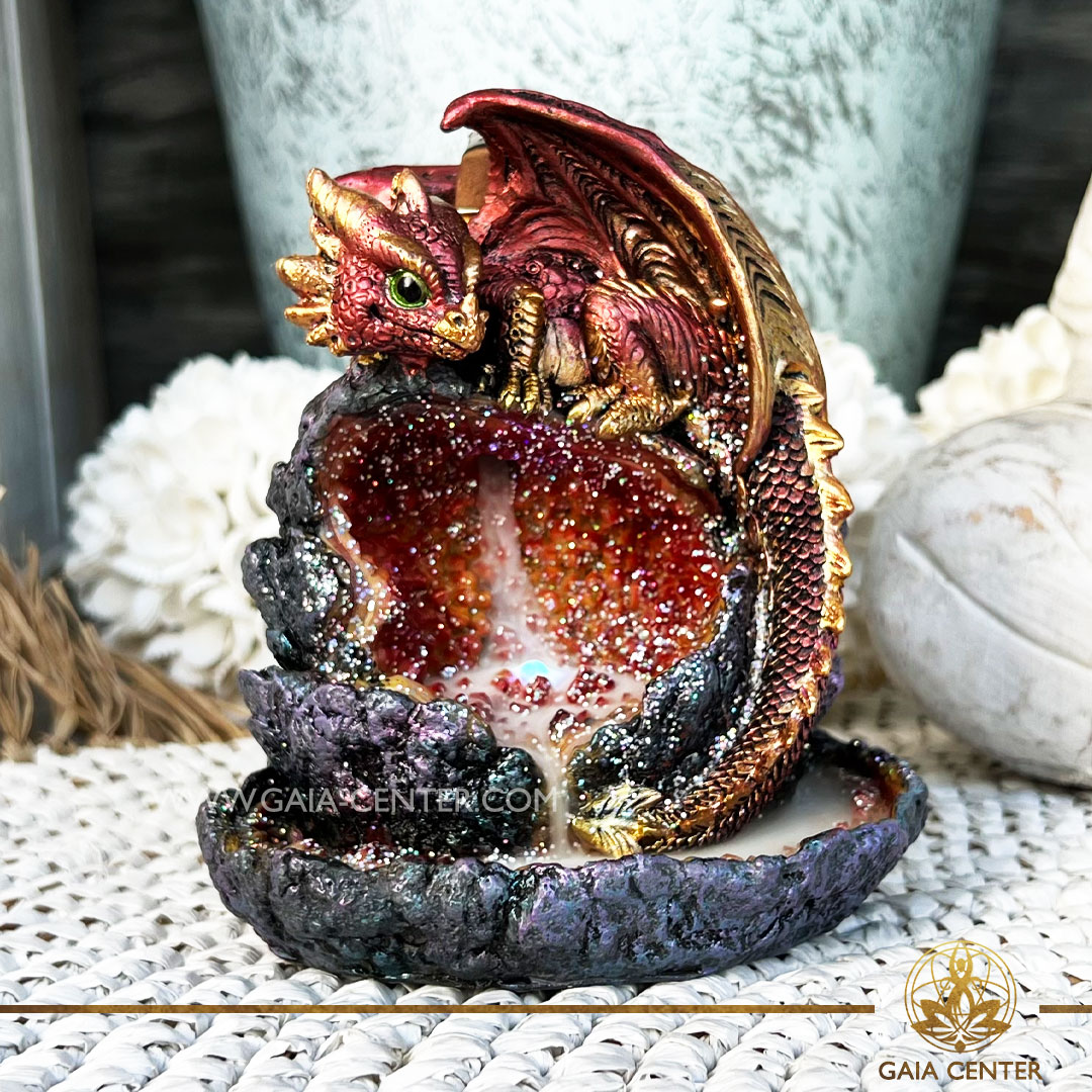 Backflow Incense Burner fountain Red Dragon Cave. Backflow incense burners an Backflow dhoop cones selection at Gaia Center | Incense Aroma shop in Cyprus.