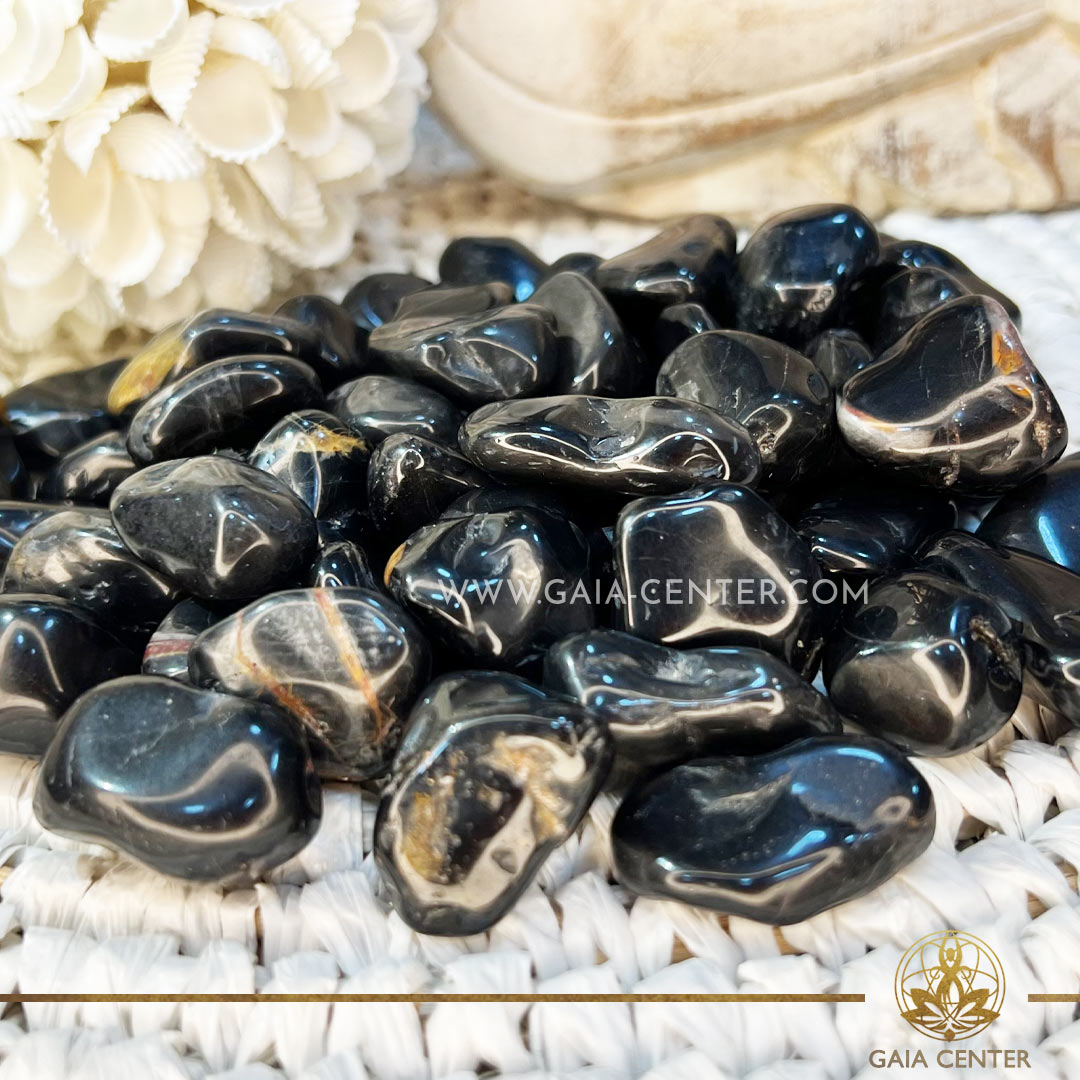 Black Onyx A-quality polished tumbled stones from Brazil |20-30mm| at Gaia Center crystal shop in Cyprus. Crystal tumbled stones and rough minerals at Gaia Center crystal shop in Cyprus. Order crystals online top quality crystals, Cyprus islandwide delivery: Limassol, Larnaca, Paphos, Nicosia. Europe and Worldwide shipping.
