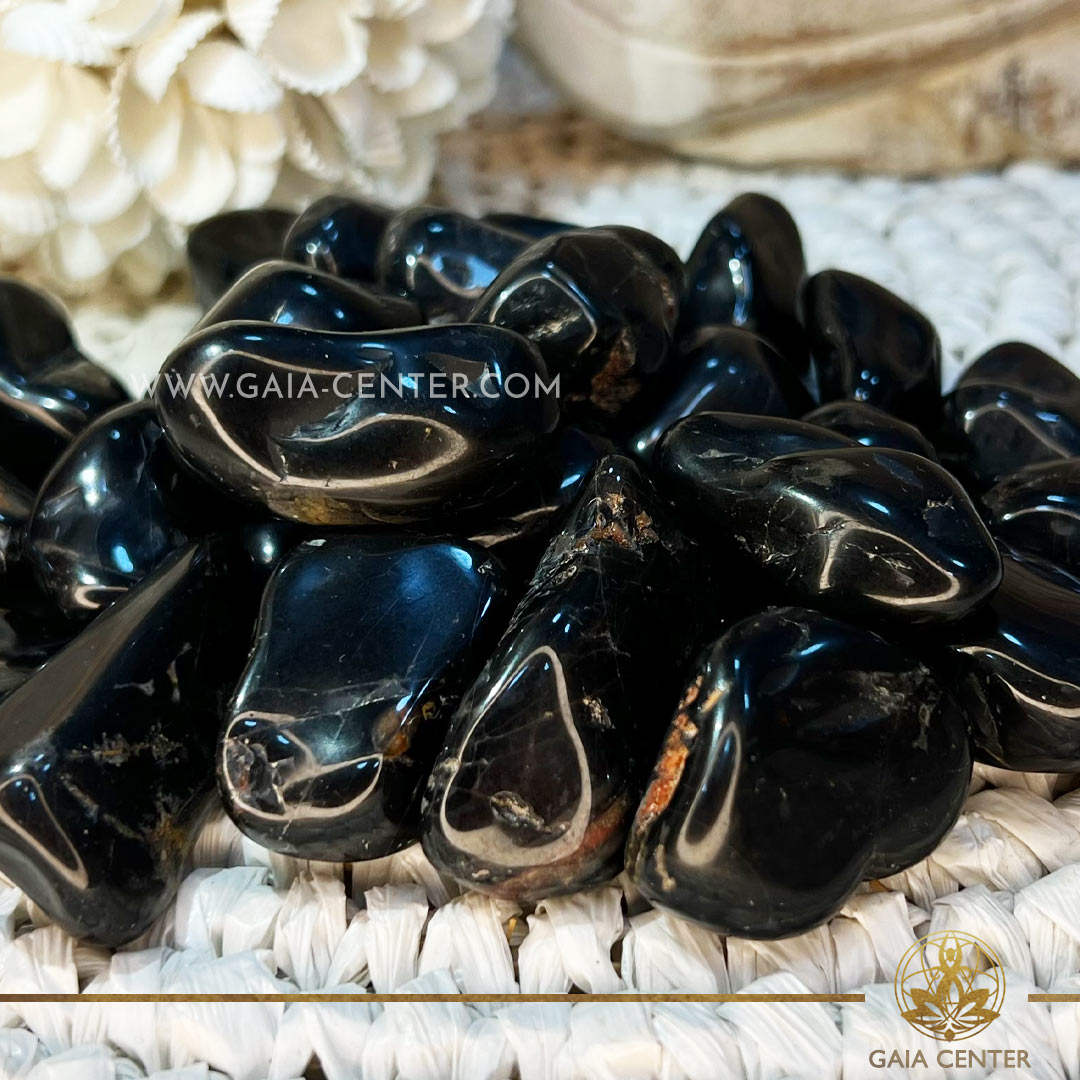 Black Onyx A-quality polished tumbled stones from Brazil |30-40mm| at Gaia Center crystal shop in Cyprus. Crystal tumbled stones and rough minerals at Gaia Center crystal shop in Cyprus. Order crystals online top quality crystals, Cyprus islandwide delivery: Limassol, Larnaca, Paphos, Nicosia. Europe and Worldwide shipping.