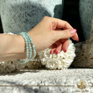 Crystal Bracelet Amazonite with Elastic string- made with 4mm gemstone beads. Crystal and Gemstone Jewellery Selection at Gaia Center Crystal Shop in Cyprus. Order crystals online, Cyprus islandwide delivery: Limassol, Larnaca, Paphos, Nicosia. Europe and Worldwide shipping.