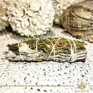 Californian White Sage and Juniper smudge stick bundles for smudging ceremonies and space clearing at Gaia Center | Crystals and Incense shop in Cyprus. Order online, Cyprus islandwide delivery: Limassol, Paphos, Larnaca, Nicosia. Europe and worldwide shipping.